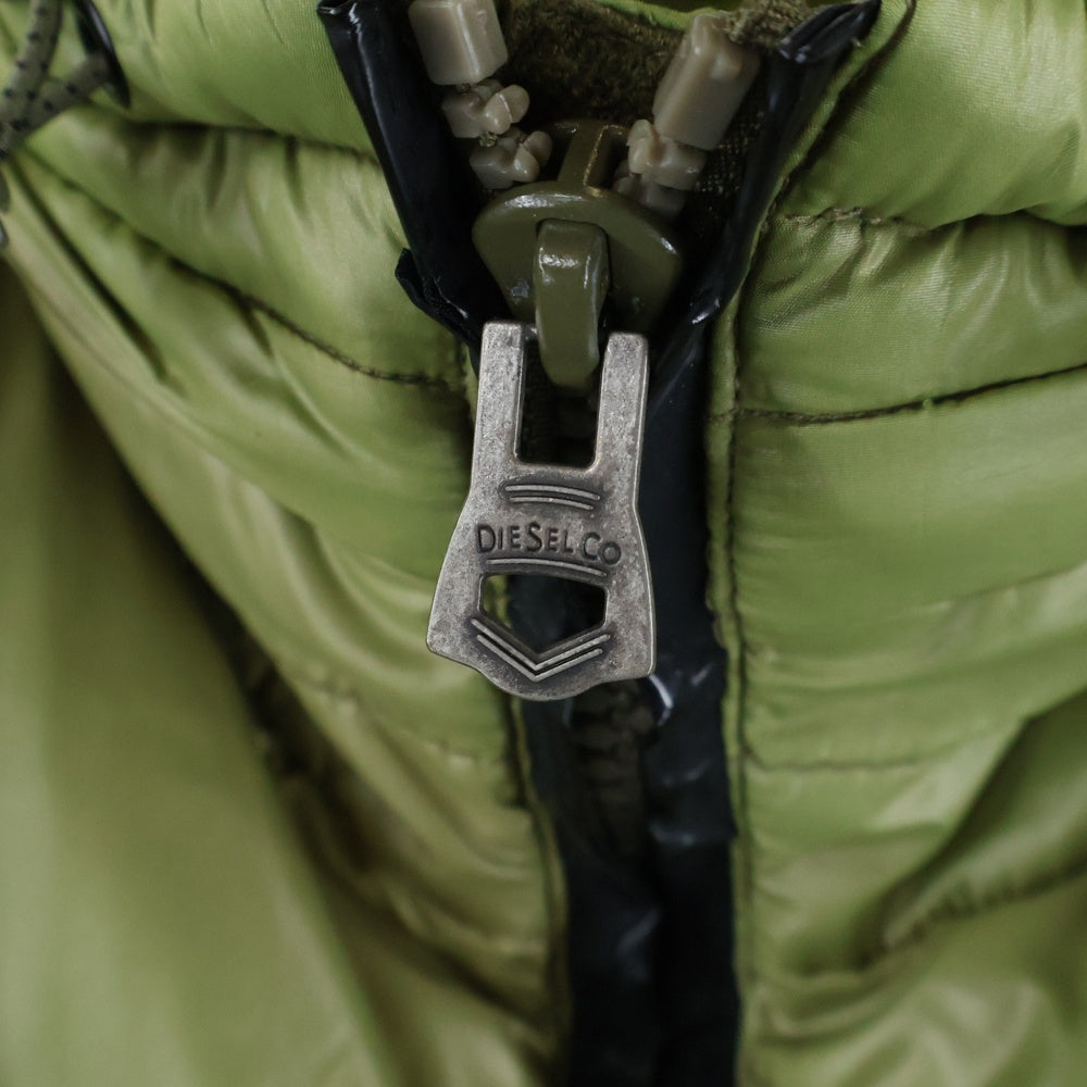 DIESEL(ディーゼル) 00S SHORT DOWN JAKET テフロン加工 ジップアップ ナイロン ジャケット グリーン