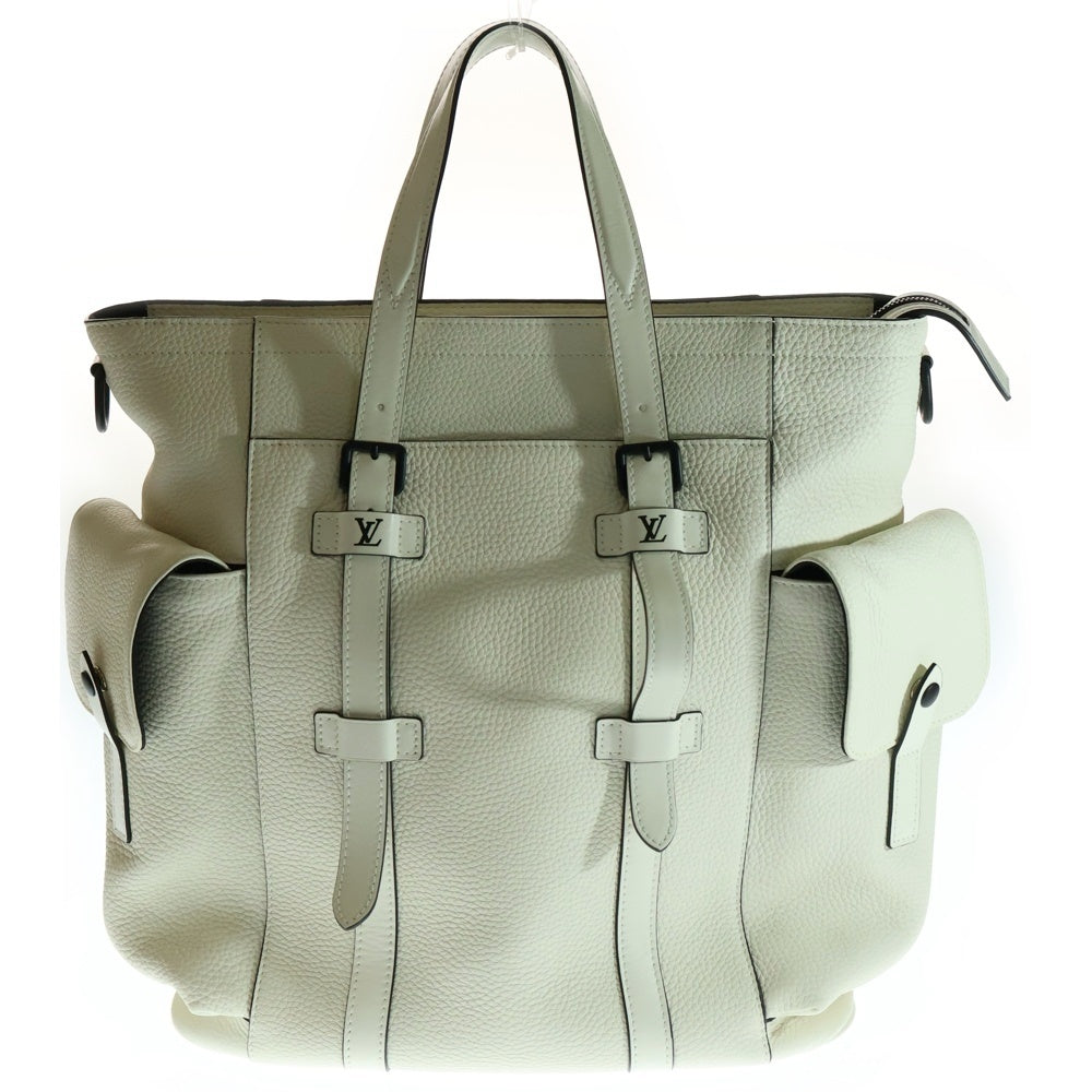 LOUIS VUITTON(ルイヴィトン) トリヨン クリストファー レザーショルダー トートバッグ ホワイト M58477 RFID
