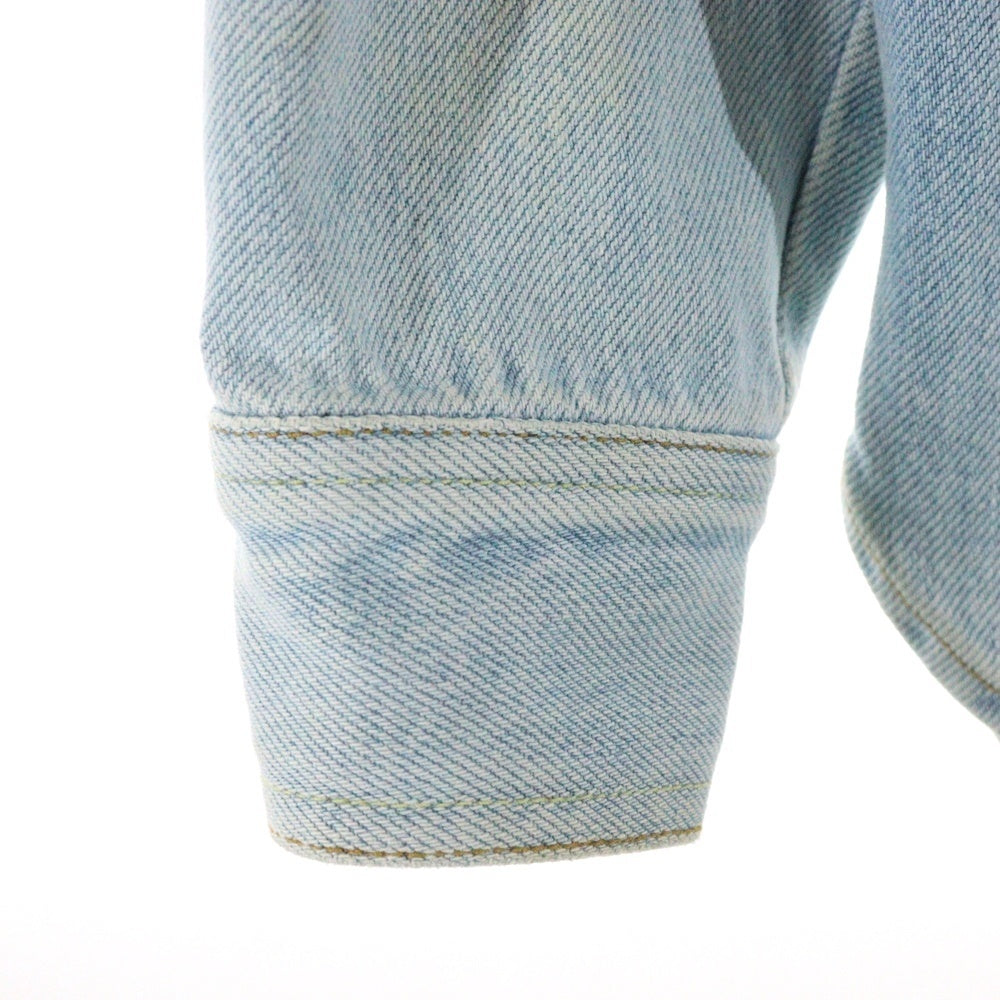 OFF-WHITE(オフホワイト) 14AW BRUSHED DENIM SHIRT バックアロープリント ブラッシュド デニム 長袖シャツ インディゴ OMGA014F6167057