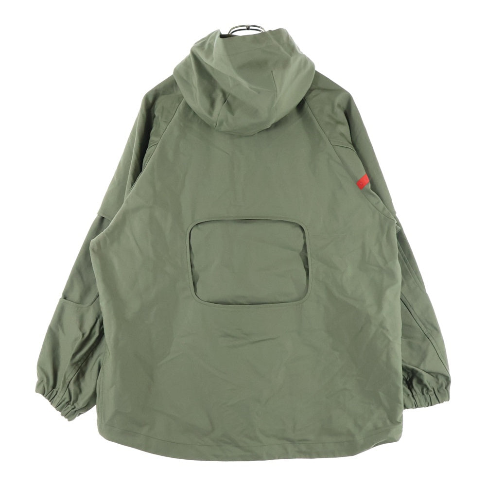 PHINGERIN(フィンガリン) WINDOW PARKA ウィンドーパーカー フード付 ハーフジッップジャケット カーキ PD-212-JK-081