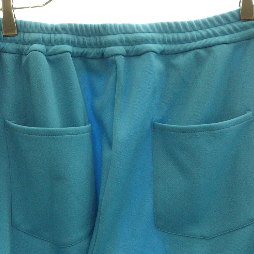 TTT_MSW(ティーモダンストリートウェア) 23SS JERSEY WIDE PANTS ジャージーワイドパンツ サイド総柄ライン トラックパンツ ブルー TTT-2023SS-PT13