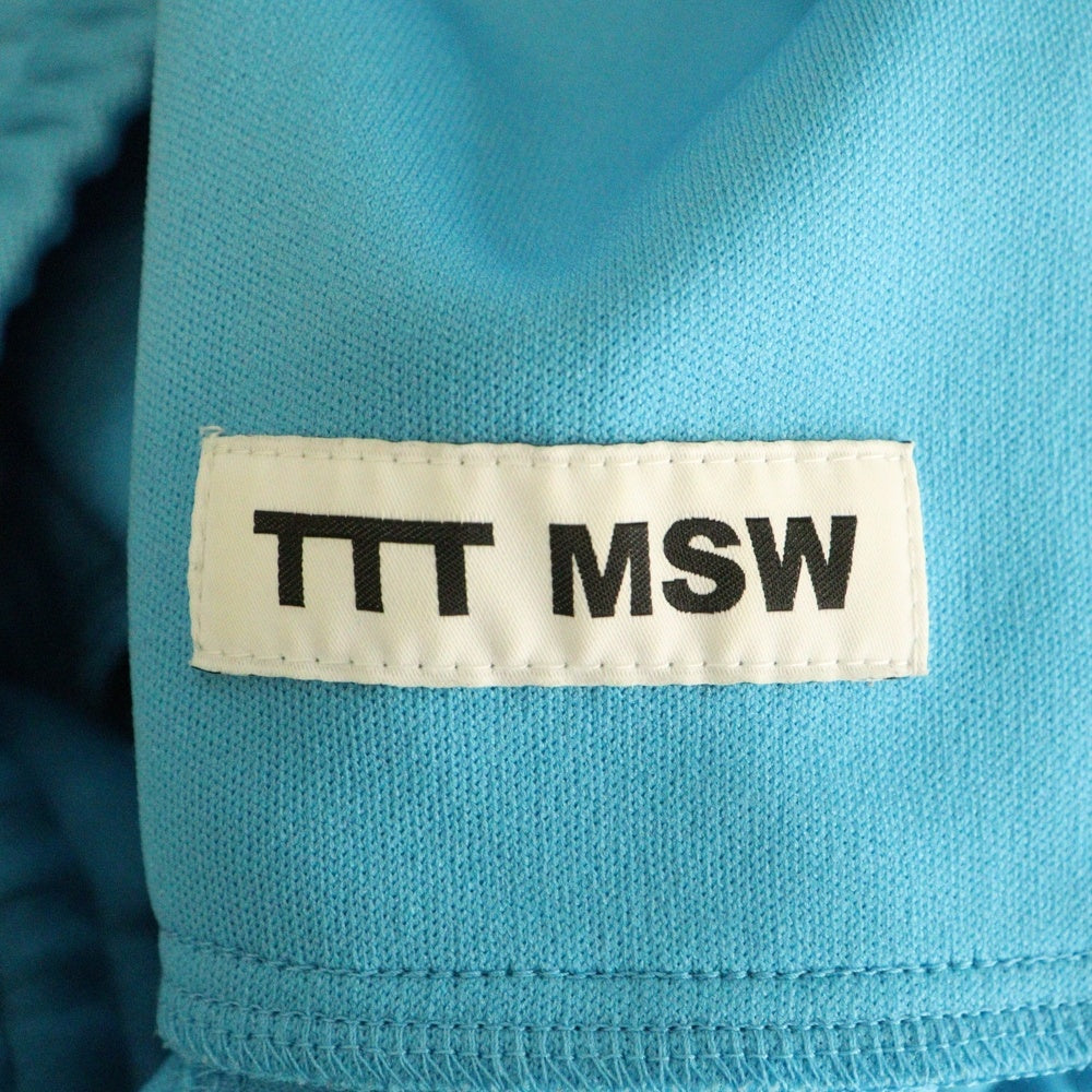 TTT_MSW(ティーモダンストリートウェア) 23SS JERSEY WIDE PANTS ジャージーワイドパンツ サイド総柄ライン トラックパンツ ブルー TTT-2023SS-PT13
