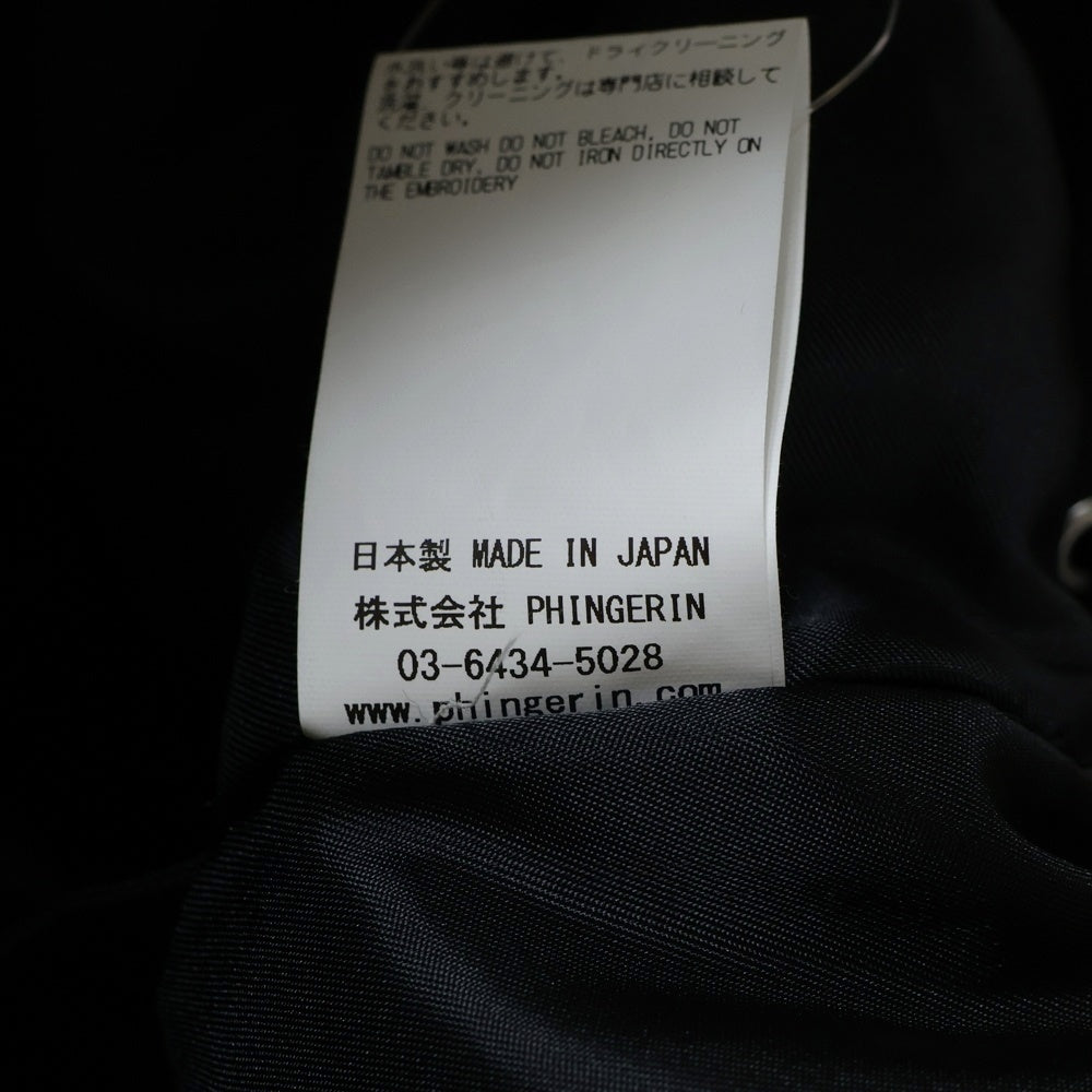 PHINGERIN(フィンガリン) 23AW FOLD BLOUSON HI-TWIL フォールドクシィジャケット ジップアップナイロンブルゾン ブラック PD-232-JK-021
