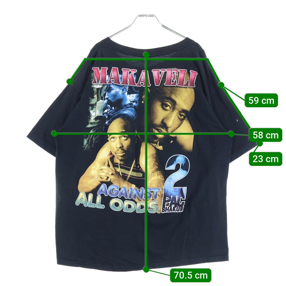 VINTAGE(ヴィンテージ) 90S VINTAGE 2PAC MAKAVELI AGAINST ALL ODDS RAP TEE ツーパック マキャベリック アゲインストオールオッズ 両面プリントTシャツ 半袖クルーネックカットソー