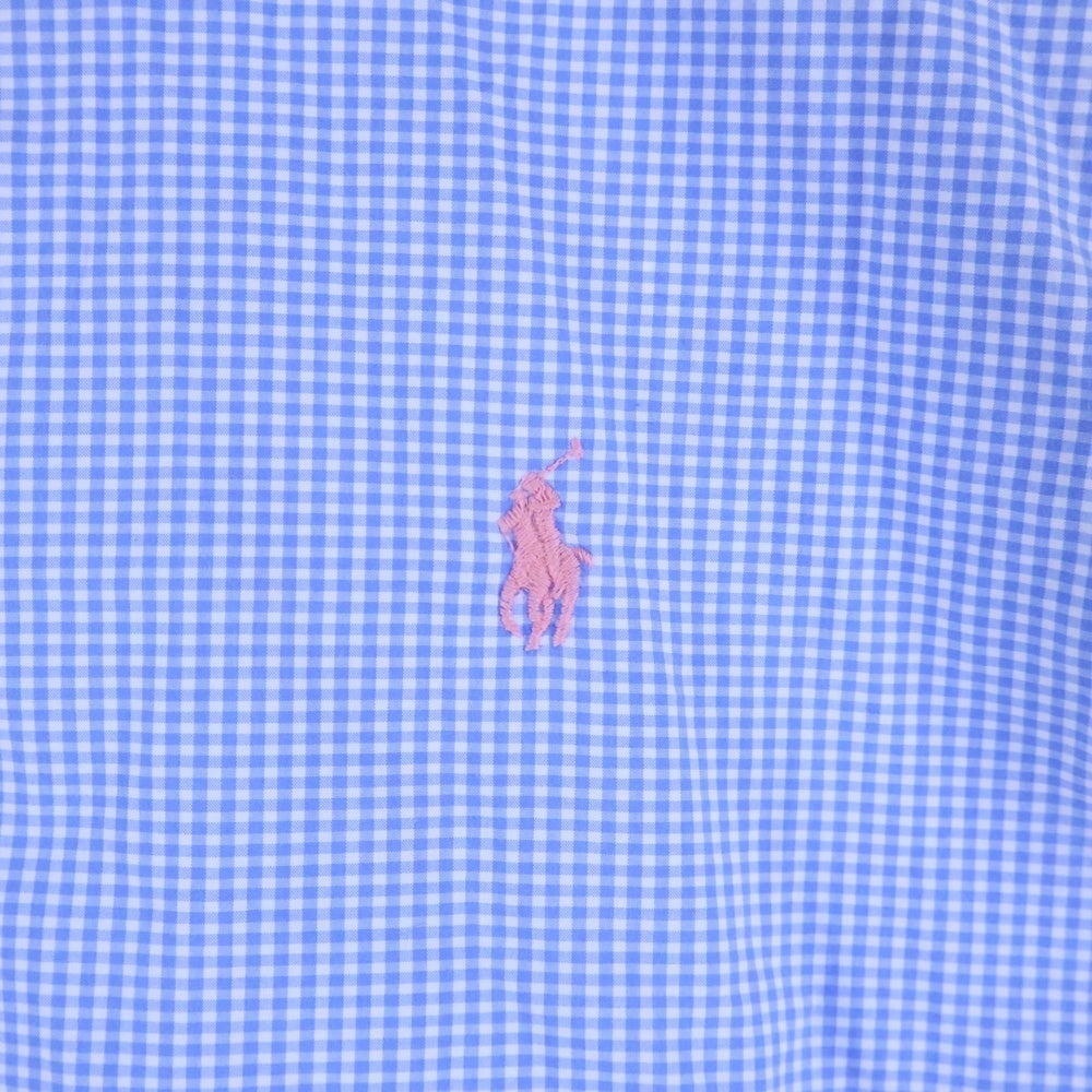 POLO RALPH LAUREN(ポロラルフローレン) CLASSIC FIT スモールポニー刺繍 ギンガムチェック ボタンダウン 半袖シャツ ブルー