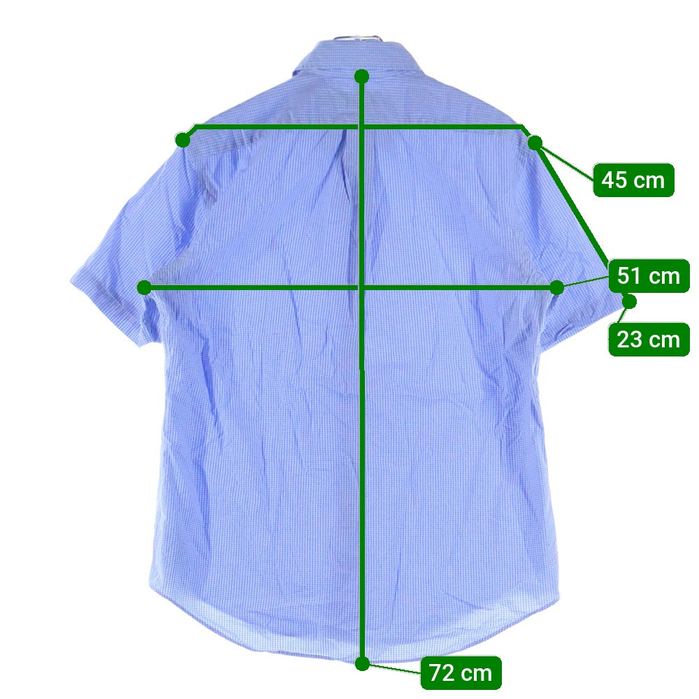 POLO RALPH LAUREN(ポロラルフローレン) CLASSIC FIT スモールポニー刺繍 ギンガムチェック ボタンダウン 半袖シャツ ブルー