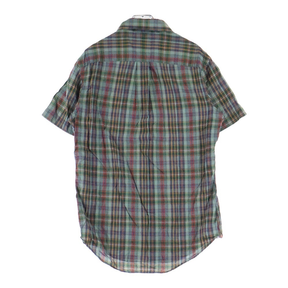 POLO RALPH LAUREN(ポロラルフローレン) CUSTOM FIT スモールポニー刺繍 チェック柄 ボタンダウン 半袖シャツ グリーン