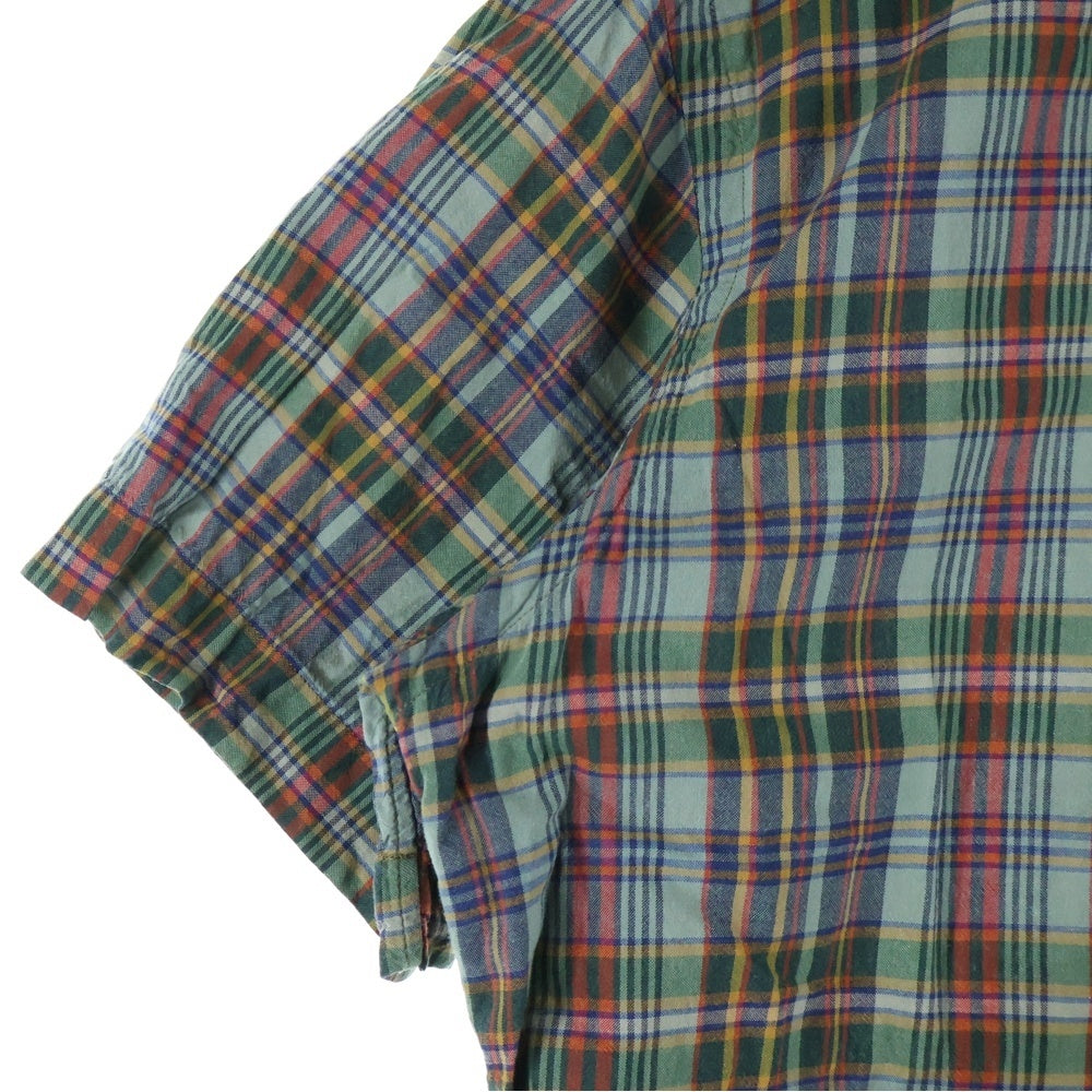 POLO RALPH LAUREN(ポロラルフローレン) CUSTOM FIT スモールポニー刺繍 チェック柄 ボタンダウン 半袖シャツ グリーン