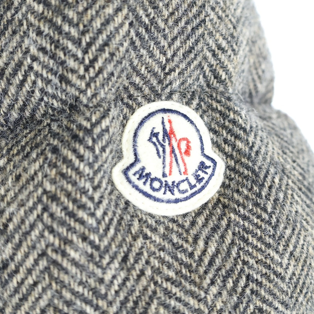 MONCLER(モンクレール) ANTHIME GIUBBOTTO 切替デザイン コーデュロイエルボーパッチ アンティーム フーデッドダウンジャケット グレー/ブラウン 120914195025 54469