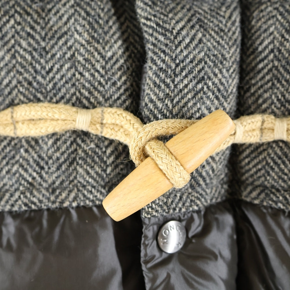 MONCLER(モンクレール) ANTHIME GIUBBOTTO 切替デザイン コーデュロイエルボーパッチ アンティーム フーデッドダウンジャケット グレー/ブラウン 120914195025 54469