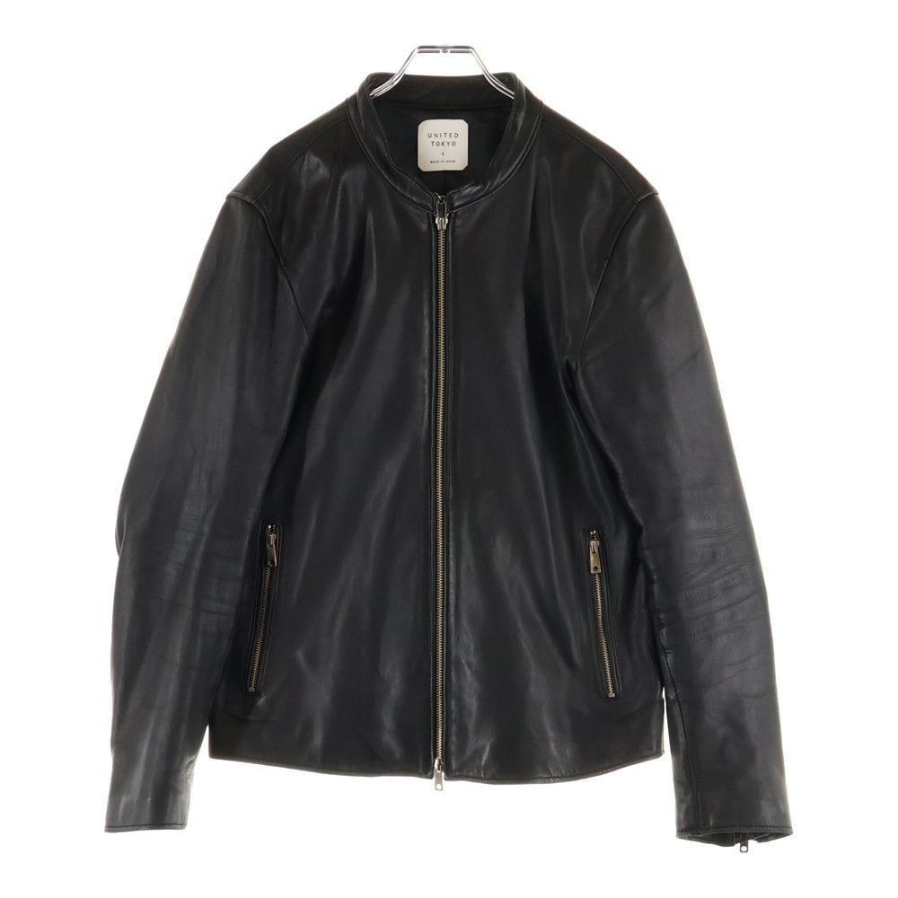 UNITED TOKYO(ユナイテッド トウキョウ) シープスキン シングルライダースジャケット ブラック 405352001