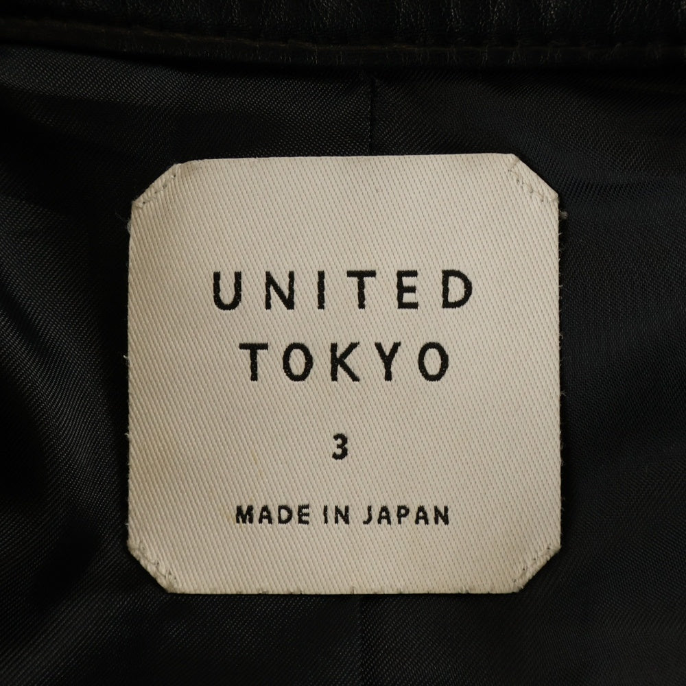 UNITED TOKYO(ユナイテッド トウキョウ) シープスキン シングルライダースジャケット ブラック 405352001