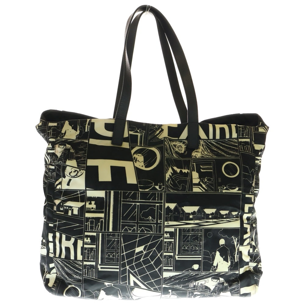 PRADA(プラダ) TESSUTO COMICS テスートナイロン コミック トートバッグ ブラック/ホワイト