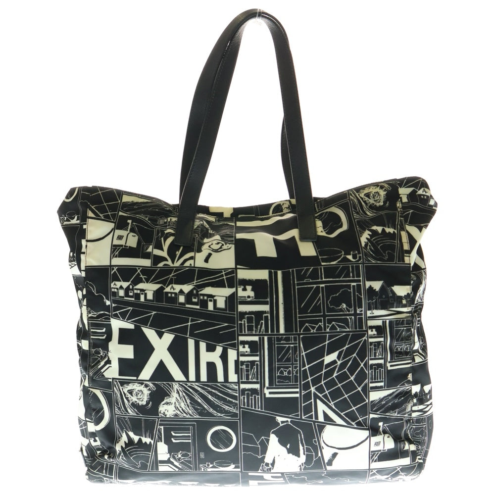 PRADA(プラダ) TESSUTO COMICS テスートナイロン コミック トートバッグ ブラック/ホワイト