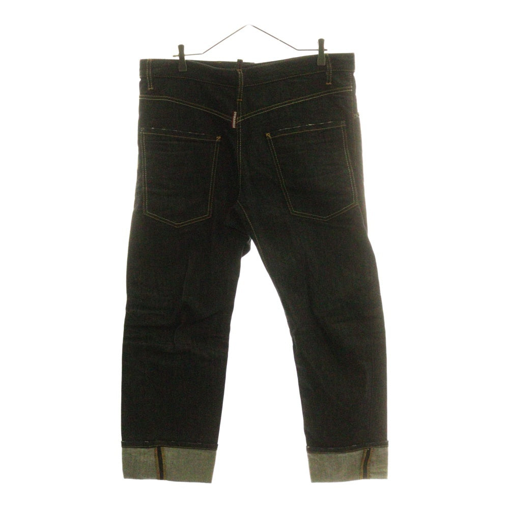 DSQUARED2(ディースクエアード) ロールアップデザイン ボタンフライ ストレートデニムパンツ インディゴ 71LA079530400