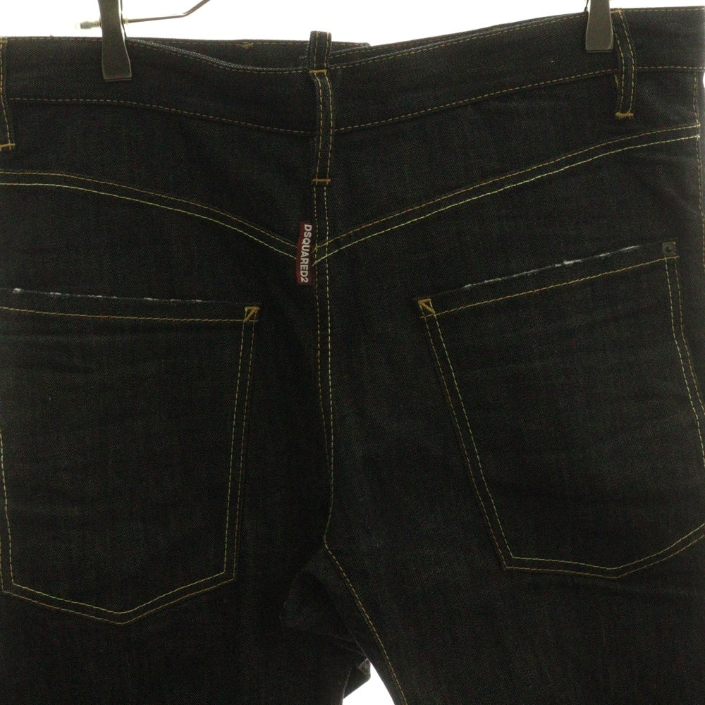 DSQUARED2(ディースクエアード) ロールアップデザイン ボタンフライ ストレートデニムパンツ インディゴ 71LA079530400