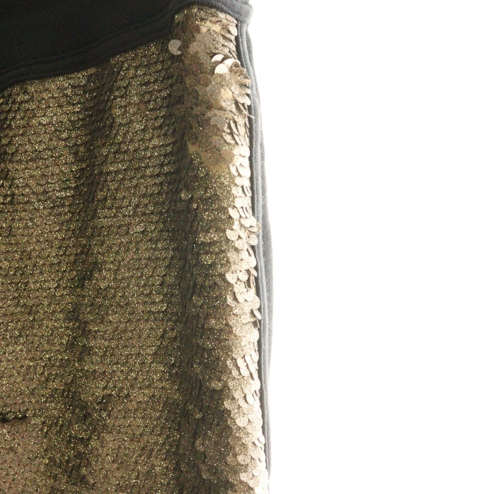 DRIES VAN NOTEN(ドリスヴァンノッテン) スパンコールデザイン ドローストリング リブ スウェットパンツ ブラック/ゴールド