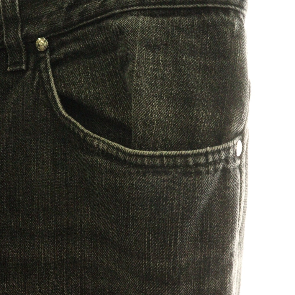 YVES SAINT LAURENT(イヴサンローラン) マルチポケット ロゴデザインモチーフボタン ジップアップ デニムパンツ ブラック YL604