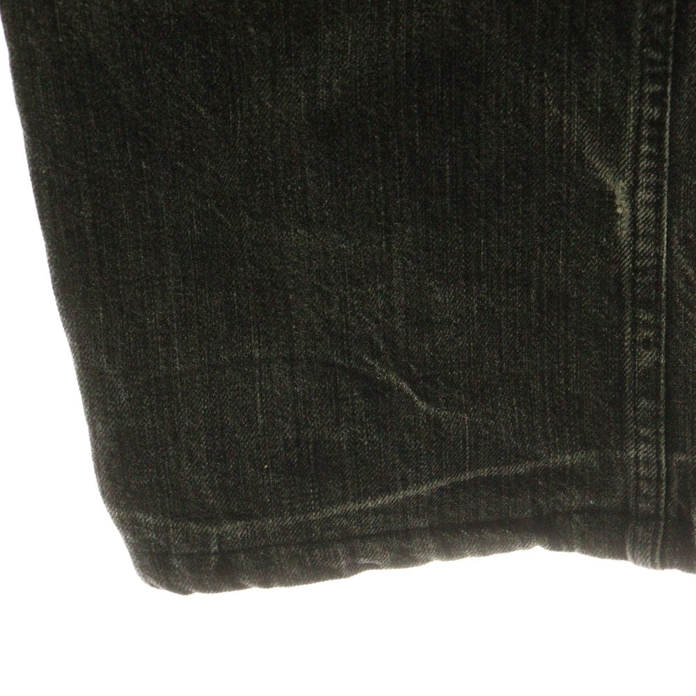 YVES SAINT LAURENT(イヴサンローラン) マルチポケット ロゴデザインモチーフボタン ジップアップ デニムパンツ ブラック YL604