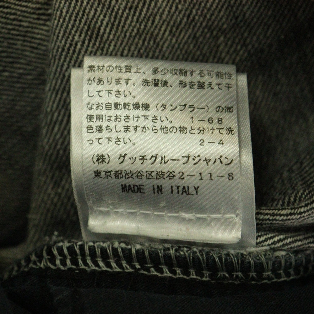 YVES SAINT LAURENT(イヴサンローラン) マルチポケット ロゴデザインモチーフボタン ジップアップ デニムパンツ ブラック YL604