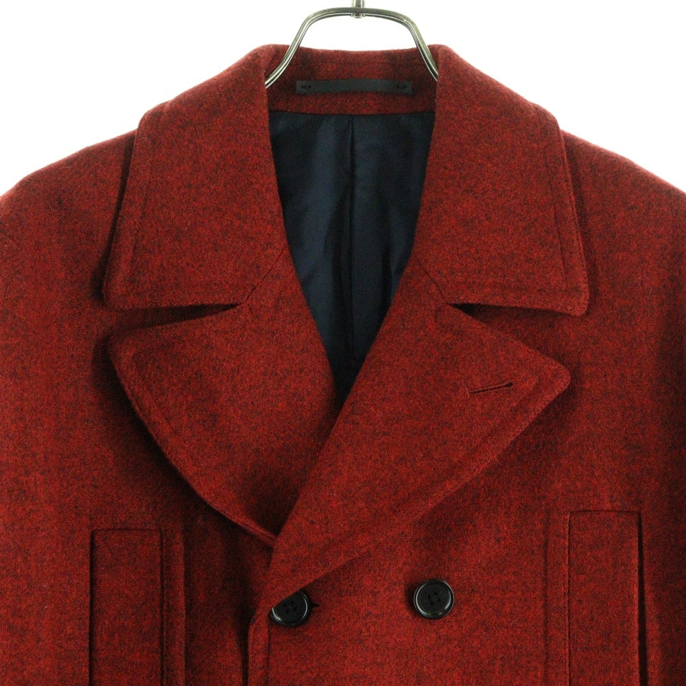 PS Paul Smith(ピーエスバイポールスミス) MOON社製 ダブルブレスト ウール ピーコート レッド PP-KS-31603