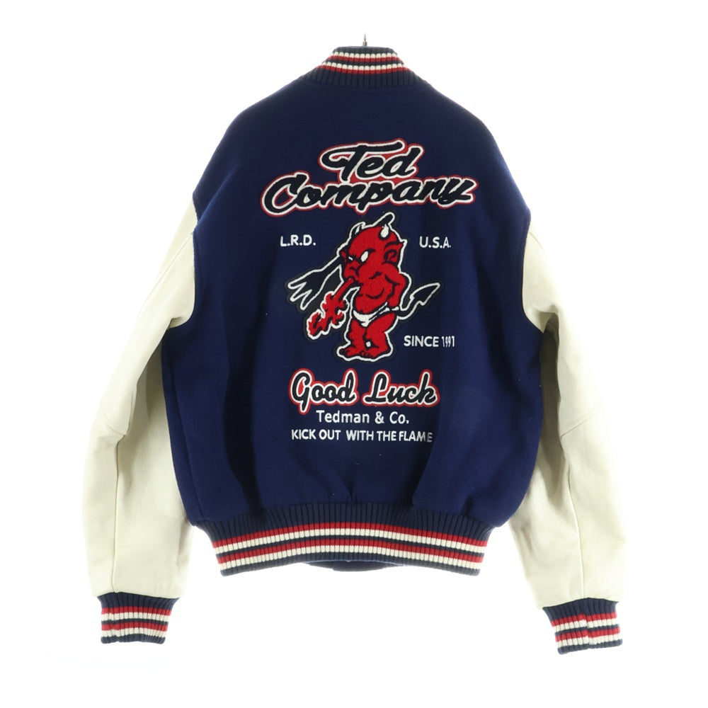 TEDMAN TED COMPANY(テッドマン テッドカンパニー) 200着限定 シリアルナンバー86 パイルパッチ スタジアム ジャンパー ブルゾン ジャケット ネイビー TDJ-18000