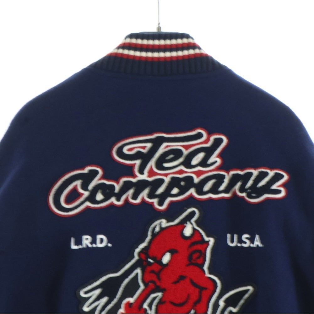 TEDMAN TED COMPANY(テッドマン テッドカンパニー) 200着限定 シリアルナンバー86 パイルパッチ スタジアム ジャンパー ブルゾン ジャケット ネイビー TDJ-18000