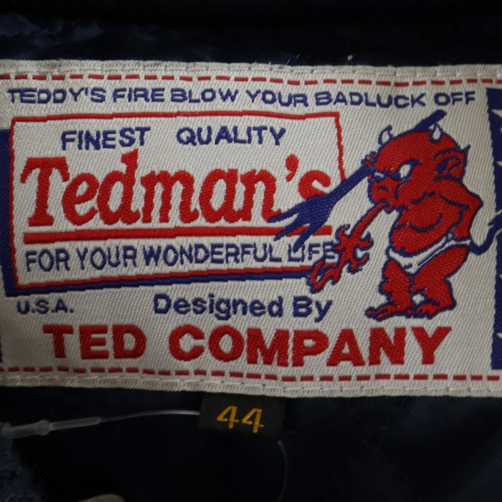 TEDMAN TED COMPANY(テッドマン テッドカンパニー) 200着限定 シリアルナンバー86 パイルパッチ スタジアム ジャンパー ブルゾン ジャケット ネイビー TDJ-18000