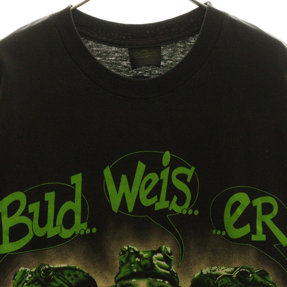 VINTAGE(ヴィンテージ) 90S Budweiser Frog Tee バドワイザー フロッグ プリント クルーネック 半袖Tシャツ カットソー ブラック