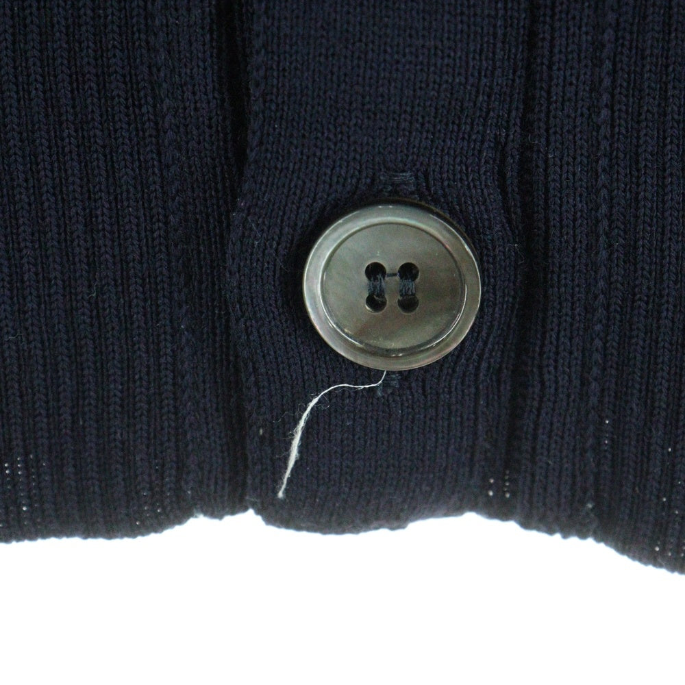 THOM BROWNE(トムブラウン) 4BAR クラシック Vネック ファイン メリノウール ニット カーディガン ネイビー MKC002A-Y1014-001