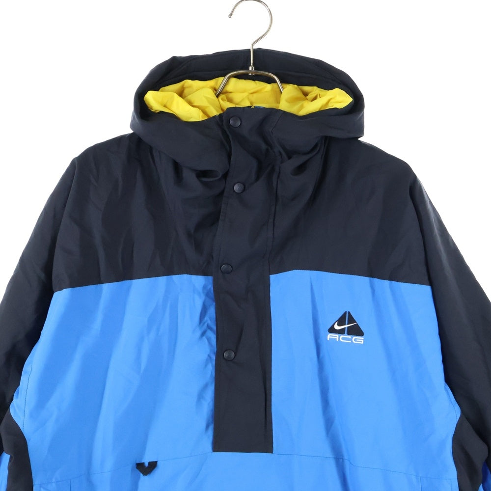 NIKE ACG(ナイキエーシージー) ロゴ刺繍 ポリエステル アノラックパーカー ジャケット ブラック/ブルー S7-05-12-ZKH