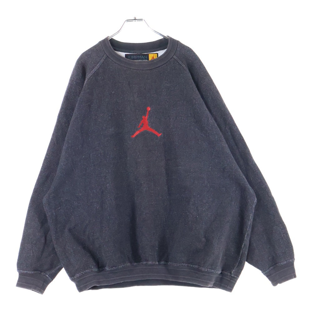 NIKE(ナイキ) JUMPMAN刺繍 クルーネック ラグランスウェット トレーナー ブラック 60308 KAH