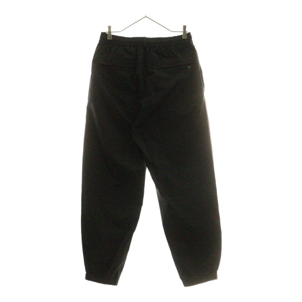 ENNOY(エンノイ) 24AW フロントロゴデザイン マルチポケット ドローストリング ジップアップ ナイロンパンツ ブラック AW24BRENPT04LP