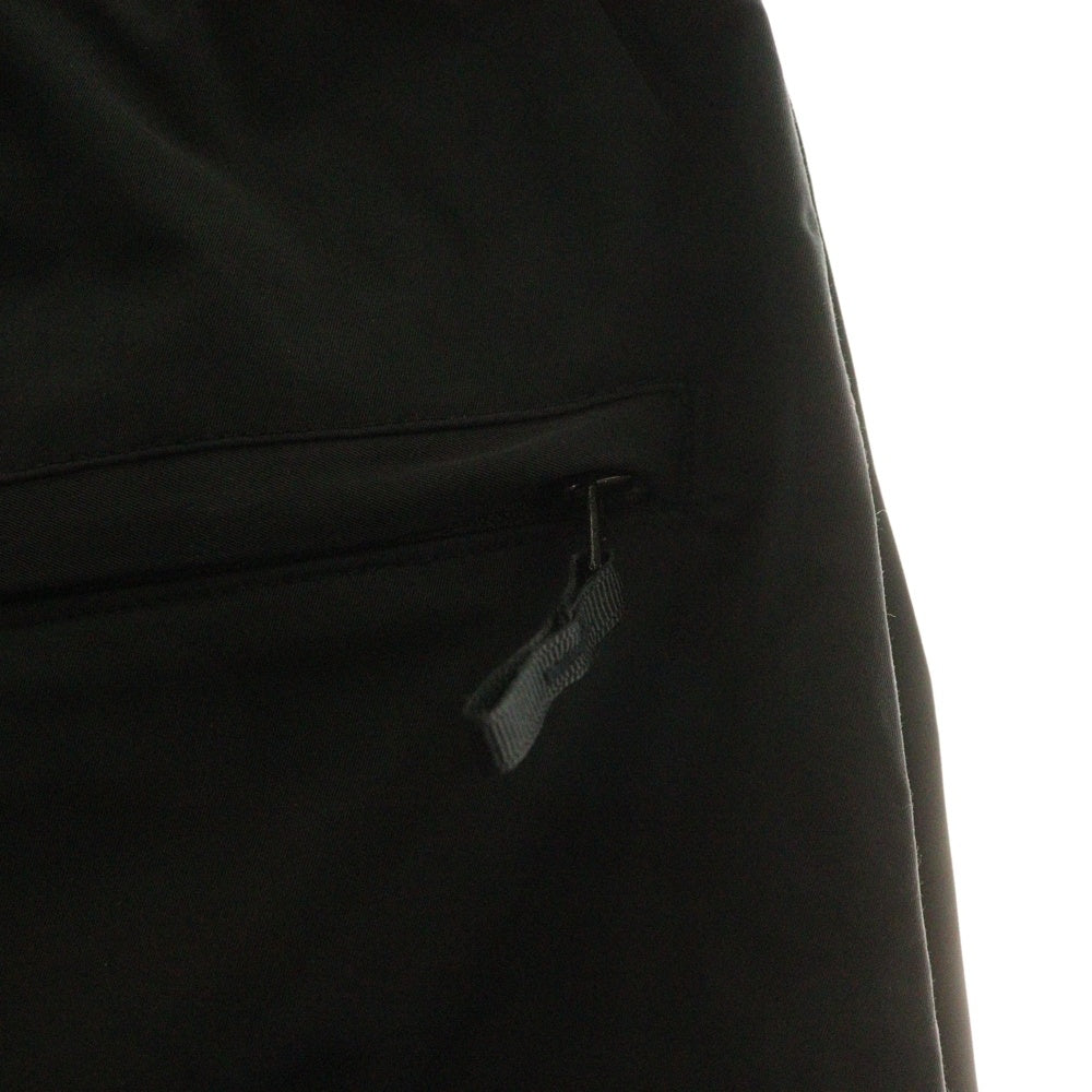 ENNOY(エンノイ) 24AW フロントロゴデザイン マルチポケット ドローストリング ジップアップ ナイロンパンツ ブラック AW24BRENPT04LP
