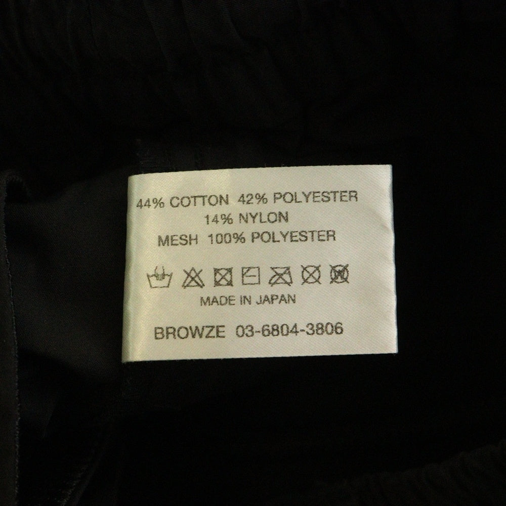 ENNOY(エンノイ) 24AW フロントロゴデザイン マルチポケット ドローストリング ジップアップ ナイロンパンツ ブラック AW24BRENPT04LP