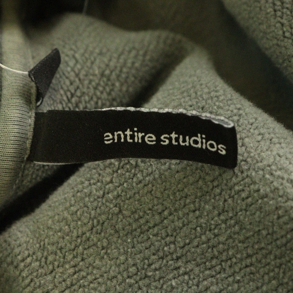 entire studios(エンタイア スタジオ) FULL ZIP ダブルポケット ジップアップ フーデッド スウェット パーカー グレー ES2106