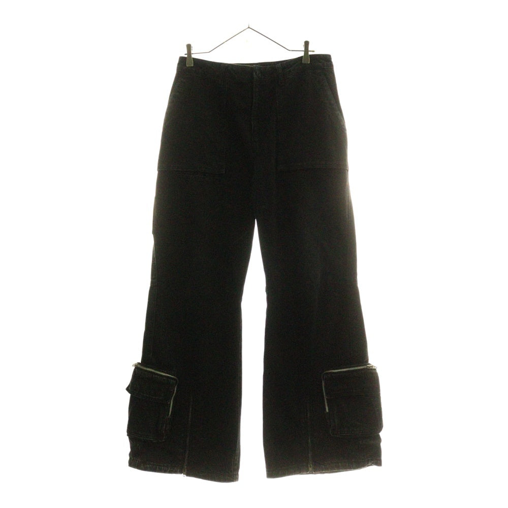 juun.j(ジュン ジェイ) POCKET DETAILED DENIM PANTS マルチポケットディティール ジップアップ デニム カーゴパンツ ブラック