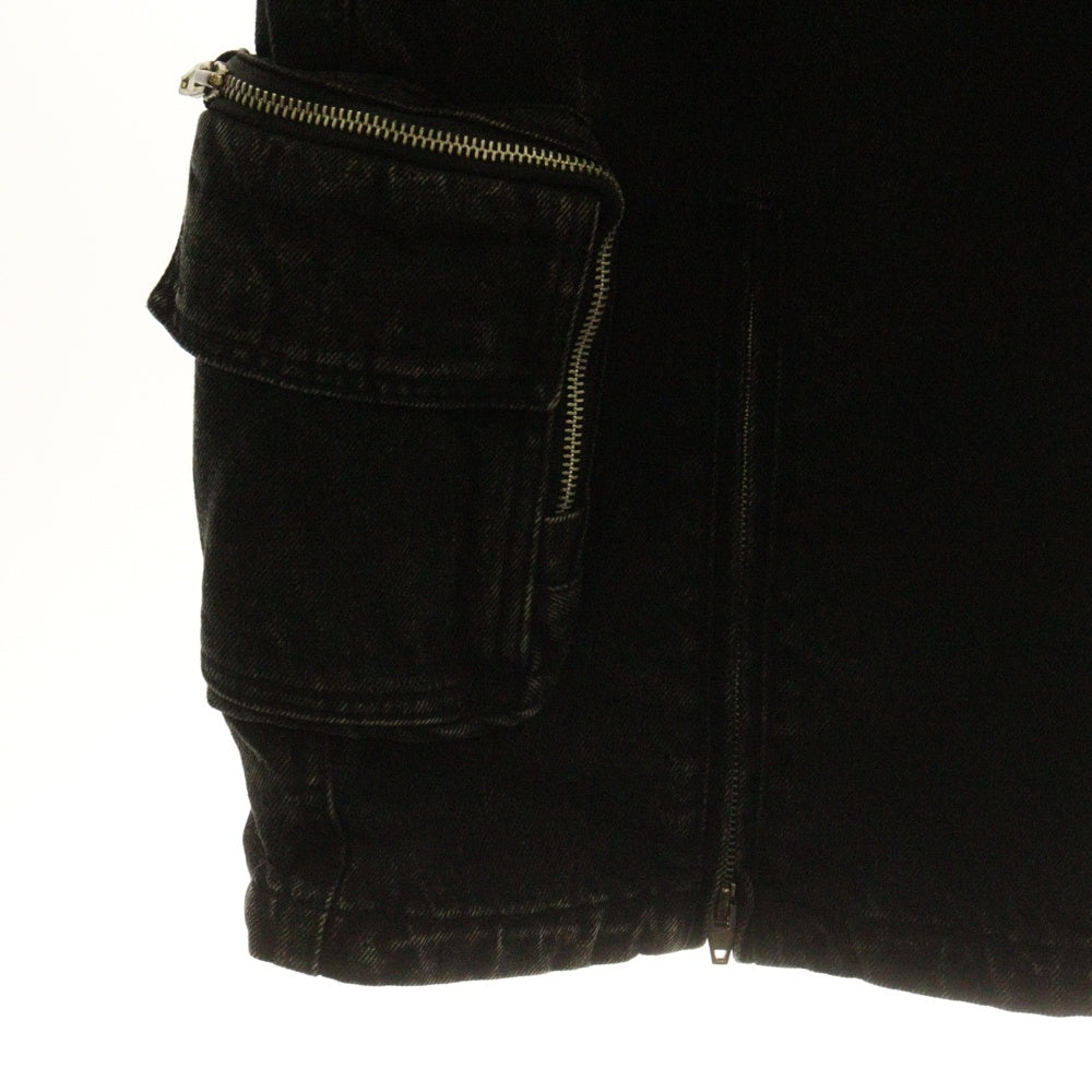 juun.j(ジュン ジェイ) POCKET DETAILED DENIM PANTS マルチポケットディティール ジップアップ デニム カーゴパンツ ブラック