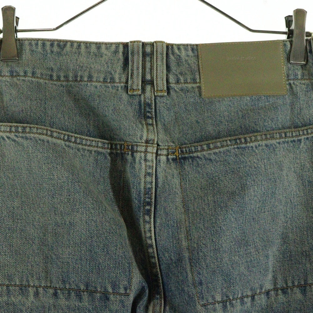 entire studios(エンタイア スタジオ) 24SS HEAVY DENIM CARGO ヘビー マルチポケット ジップアップ デニム カーゴパンツ インディゴ ES2430SW