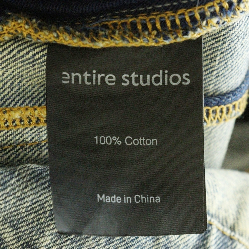 entire studios(エンタイア スタジオ) 24SS HEAVY DENIM CARGO ヘビー マルチポケット ジップアップ デニム カーゴパンツ インディゴ ES2430SW