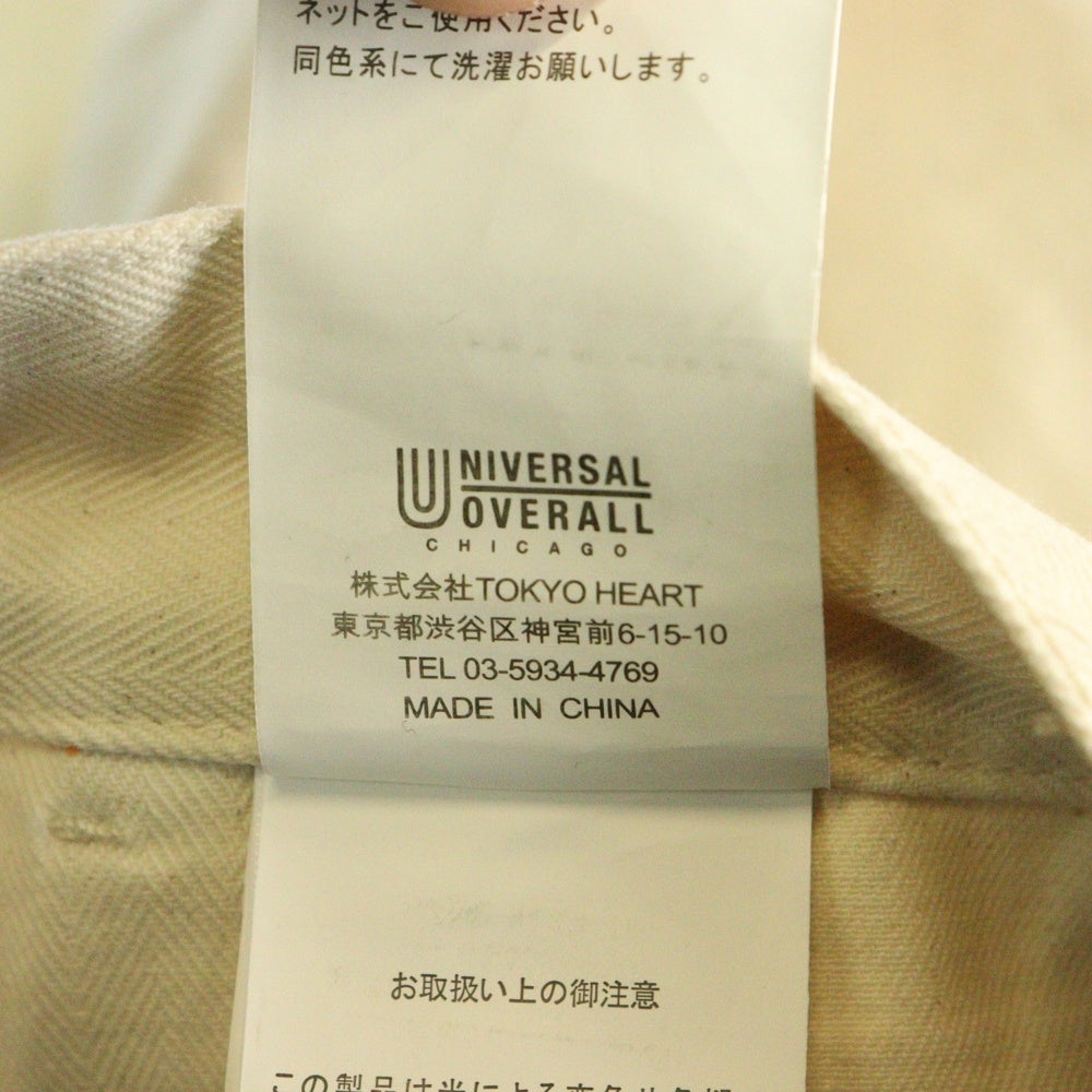 UNIVERSAL OVERALL(ユニバーサルオーバーオール) ×TATTOO STUDIO YAMADA タトゥースタジオヤマダ HBT ノータック コットン ワークパンツ アイボリー U2421600TS