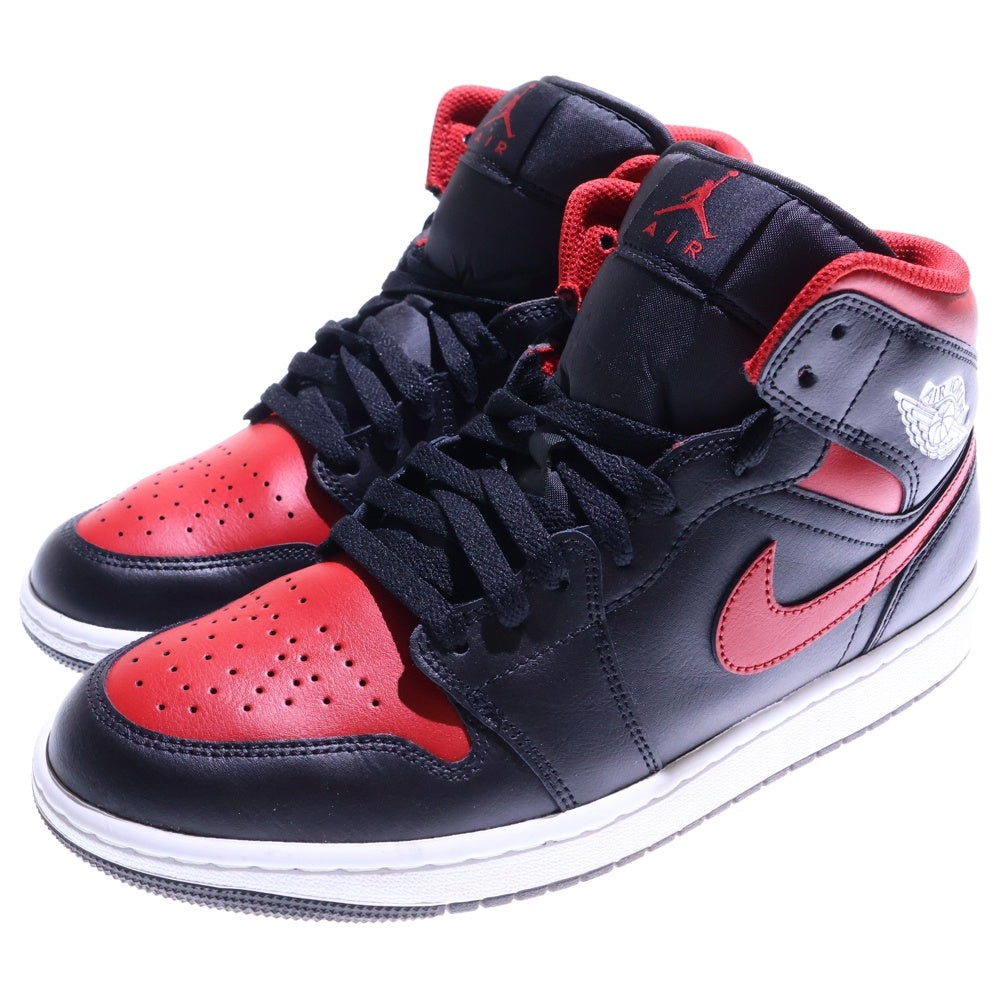 NIKE(ナイキ) AIR JORDAN 1 MID BRED エアジョーダン1 ブレッド ミッドカットスニーカー レッド/ブラック US9.5/27.5cm DQ8426-067