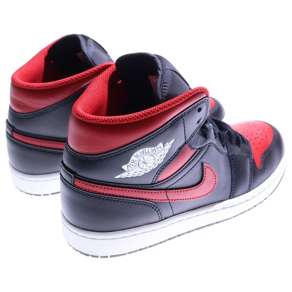 NIKE(ナイキ) AIR JORDAN 1 MID BRED エアジョーダン1 ブレッド ミッドカットスニーカー レッド/ブラック US9.5/27.5cm DQ8426-067