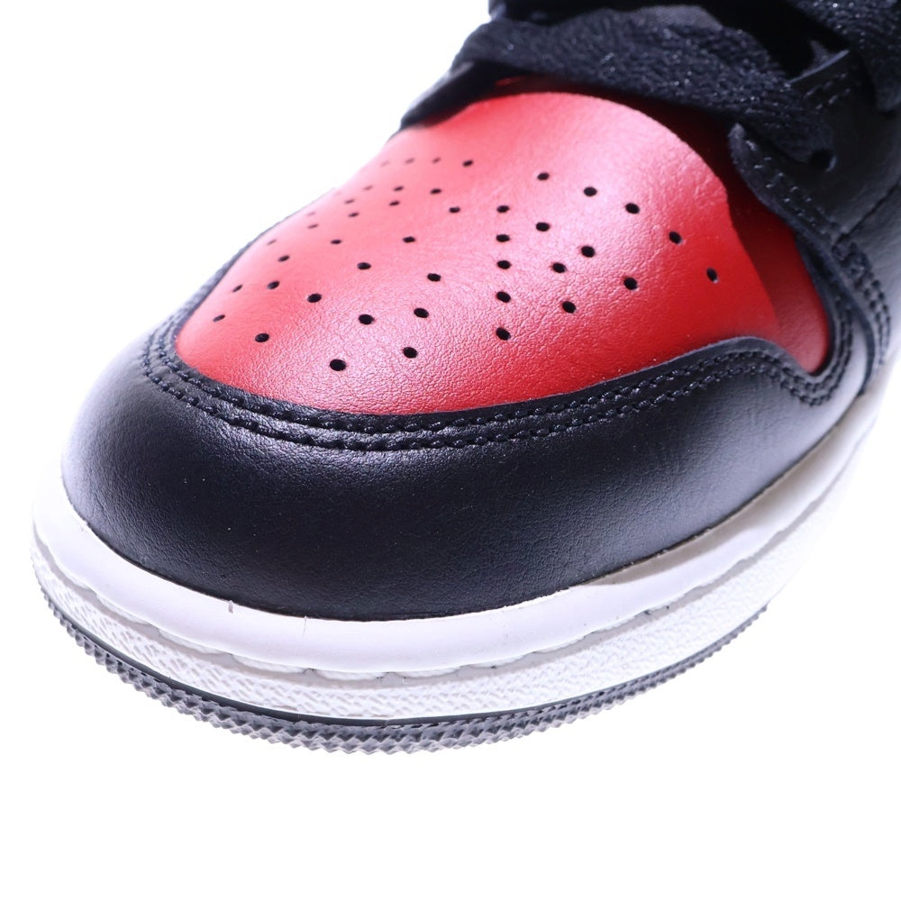 NIKE(ナイキ) AIR JORDAN 1 MID BRED エアジョーダン1 ブレッド ミッドカットスニーカー レッド/ブラック US9.5/27.5cm DQ8426-067