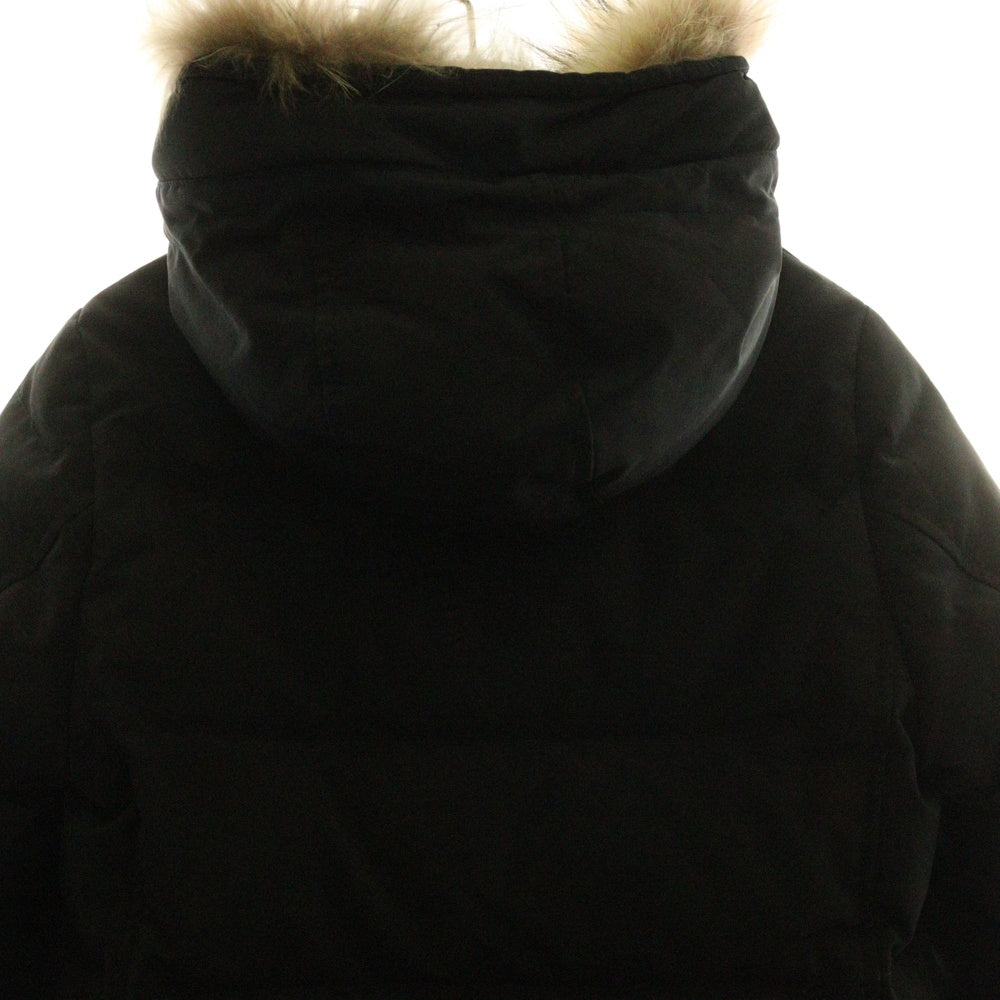 DANTON(ダントン) ファーフーデッド ダウンジャケット コート ブラック 16A-FA-002