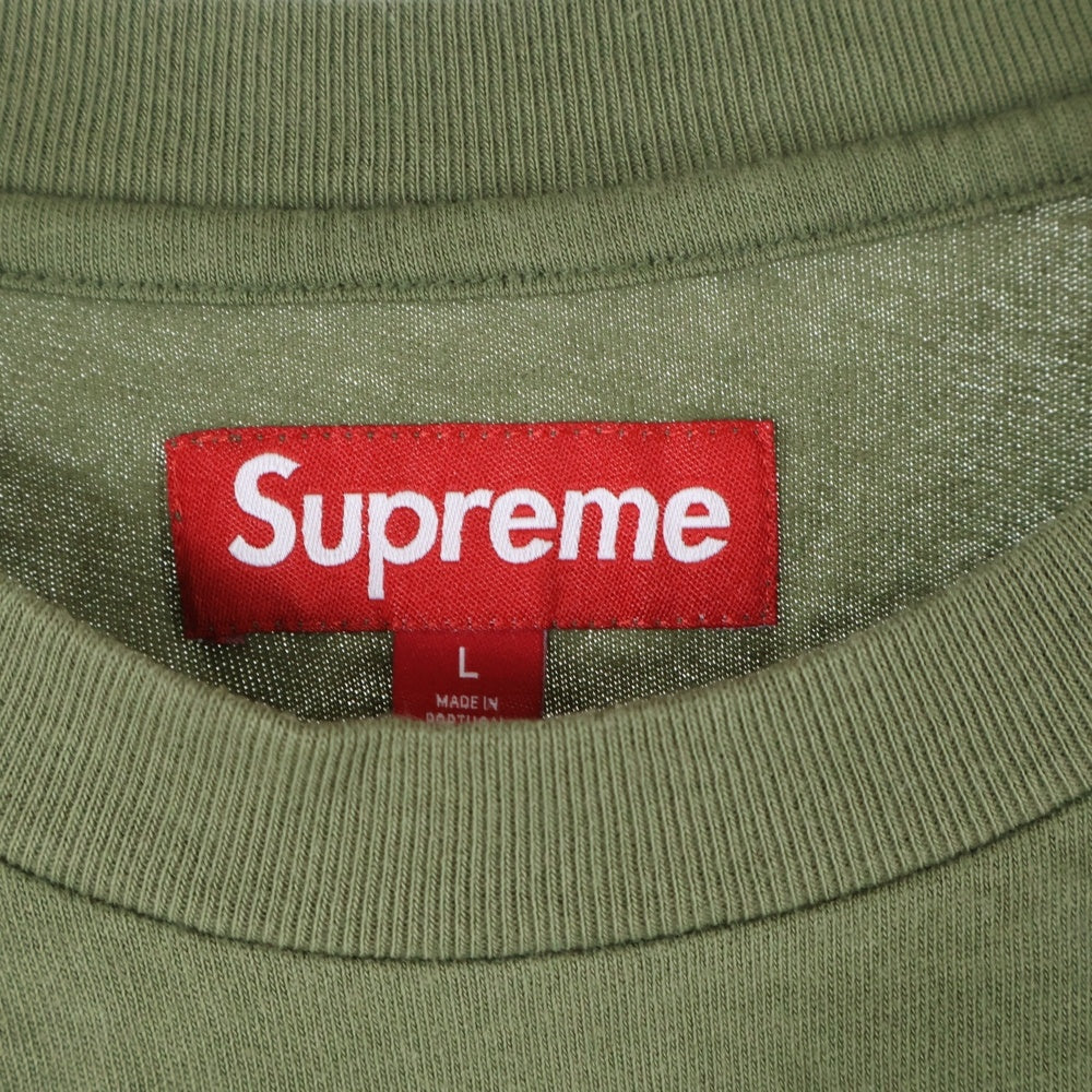 SUPREME(シュプリーム) 23AW Small Box L/S Tee スモールボックスロゴ クルーネック 長袖Tシャツ カットソー オリーブ
