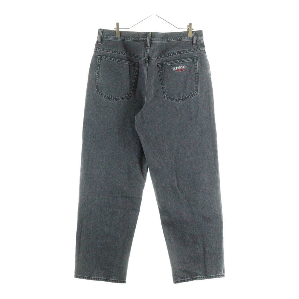 SUPREME(シュプリーム) 23SS Baggy Jean クラシックロゴ刺繍 ジップフライ バギーデニムパンツ ブラック