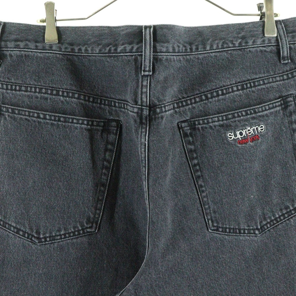 SUPREME(シュプリーム) 23SS Baggy Jean クラシックロゴ刺繍 ジップフライ バギーデニムパンツ ブラック
