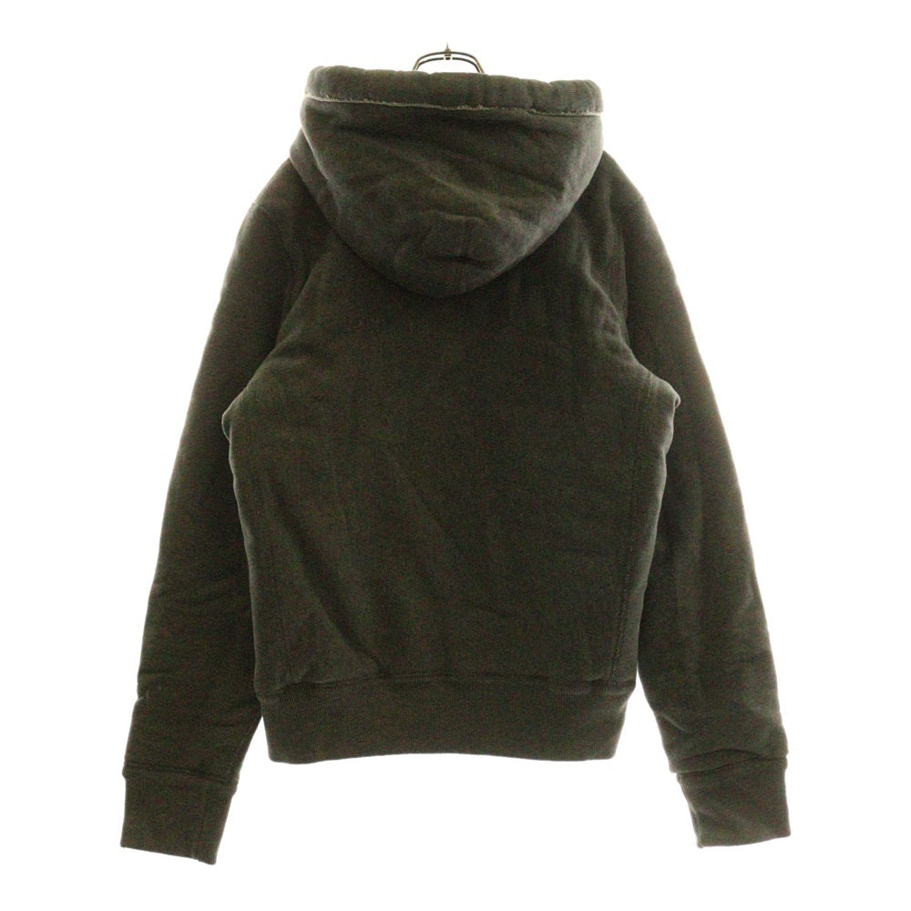 Abercrombie&Fitch(アバクロンビーアンドフィッチ) コットン 裏地キルティング ジップアップパーカー フーディー グレー