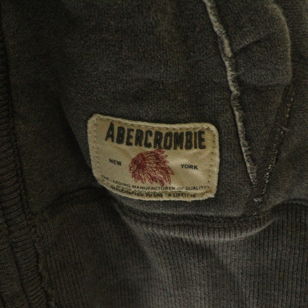 Abercrombie&Fitch(アバクロンビーアンドフィッチ) コットン 裏地キルティング ジップアップパーカー フーディー グレー